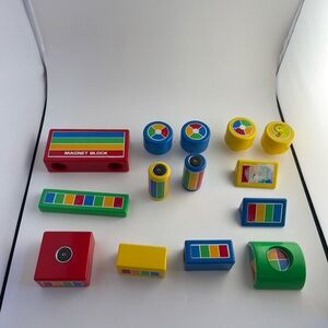 Vintage HILCO Magnetic building blocks set of 14